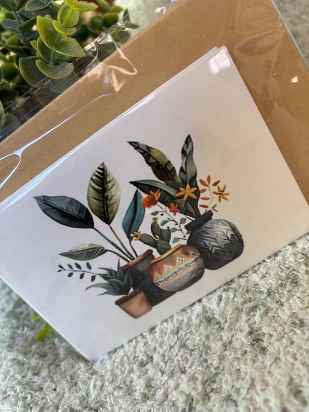 Tropical Paradise Potted Plants Blank Note Cards Set of 6 NWT HC